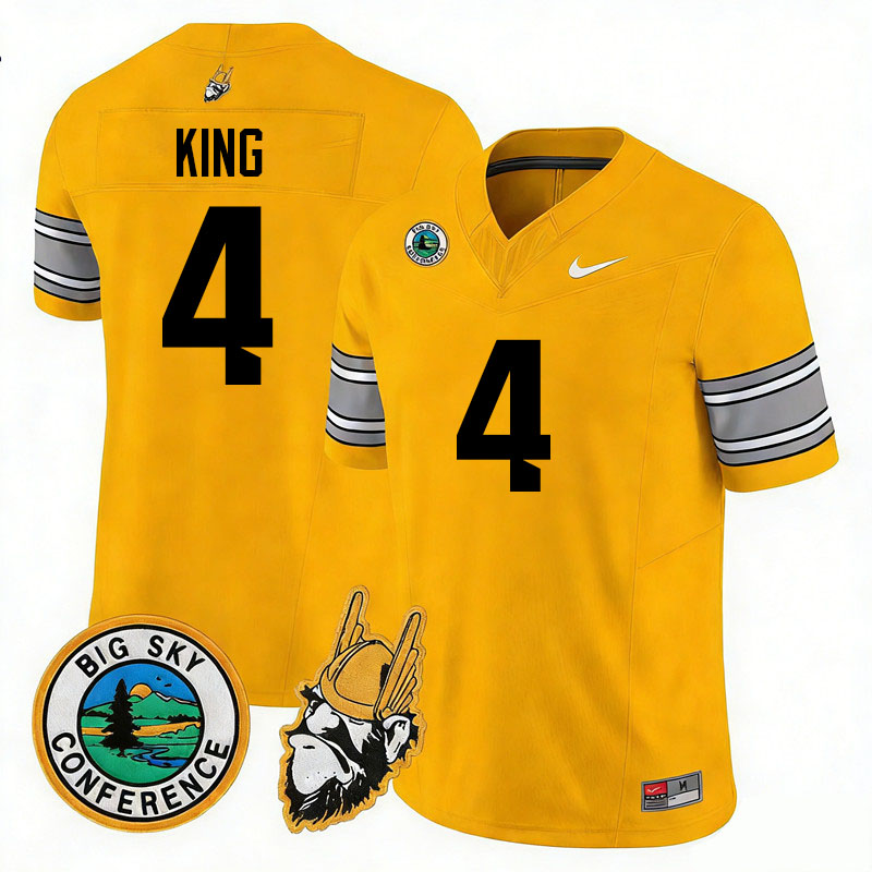 Idaho Vandals #4 Isiah King College Football Jerseys,Uniforms Stitched-Gold